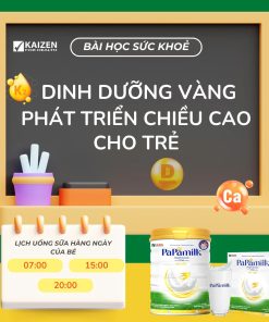 Sữa non tổ yến Papamilk Height & Gain giúp tăng cân tăng chiều cao cho Trẻ từ 1-19 tuổi – Lon 830G