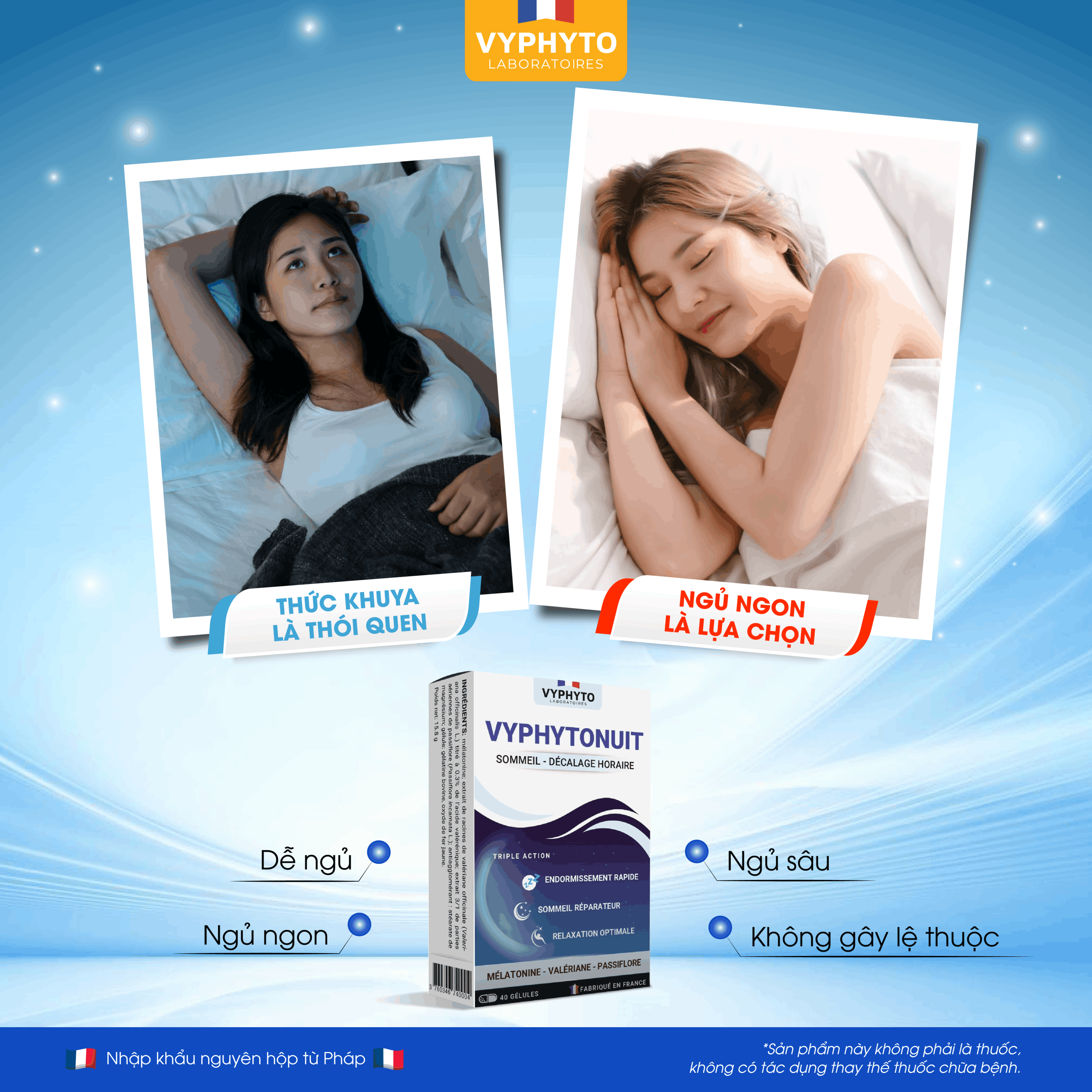 Thực phẩm bảo vệ sức khỏe VYPHYTONUIT dành cho người bị mất ngủ