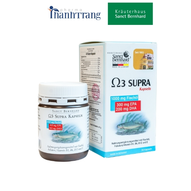 Viên uống Omega 3 SUPRA hỗ trợ giảm mỡ máu tốt cho tim mạch, não bộ, thị lực (hộp 30 viên)