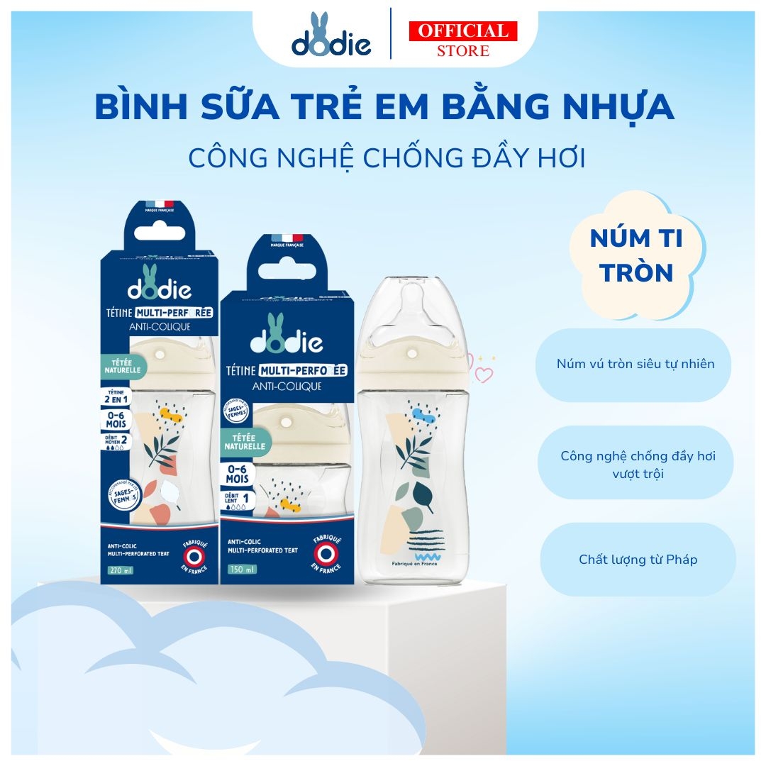 Bình sữa trẻ em đa tốc độ Dodie 150ml