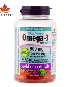 Thực phẩm bảo vệ sức khoẻ WEBBER NATURALS Triple Strength Omega-3 900mg + Coq10 (Hộp 80 viên)