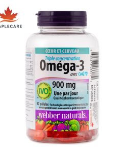 Thực phẩm bảo vệ sức khoẻ WEBBER NATURALS Triple Strength Omega-3 900mg + Coq10 (Hộp 80 viên)
