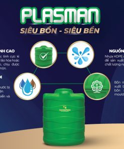 Bồn nhựa đứng Đại Thành Plasman 1.500LĐ Xanh – Chỉ bán tại miền Nam