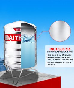 Bồn Inox 316 Đại Thành 2.000D ĐK 1170, CHỈ BÁN KHU VỰC MIỀN NAM