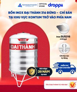 Bồn nước đứng Inox 316 Đại Thành 500L ĐK720 – Chỉ bán tại miền Nam