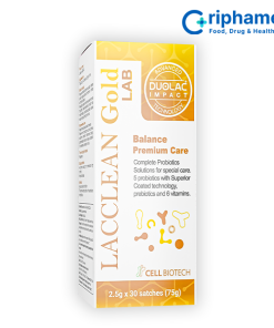 Men vi sinh bổ sung lợi khuẩn Lacclean Gold LAB (Hộp 30 gói)