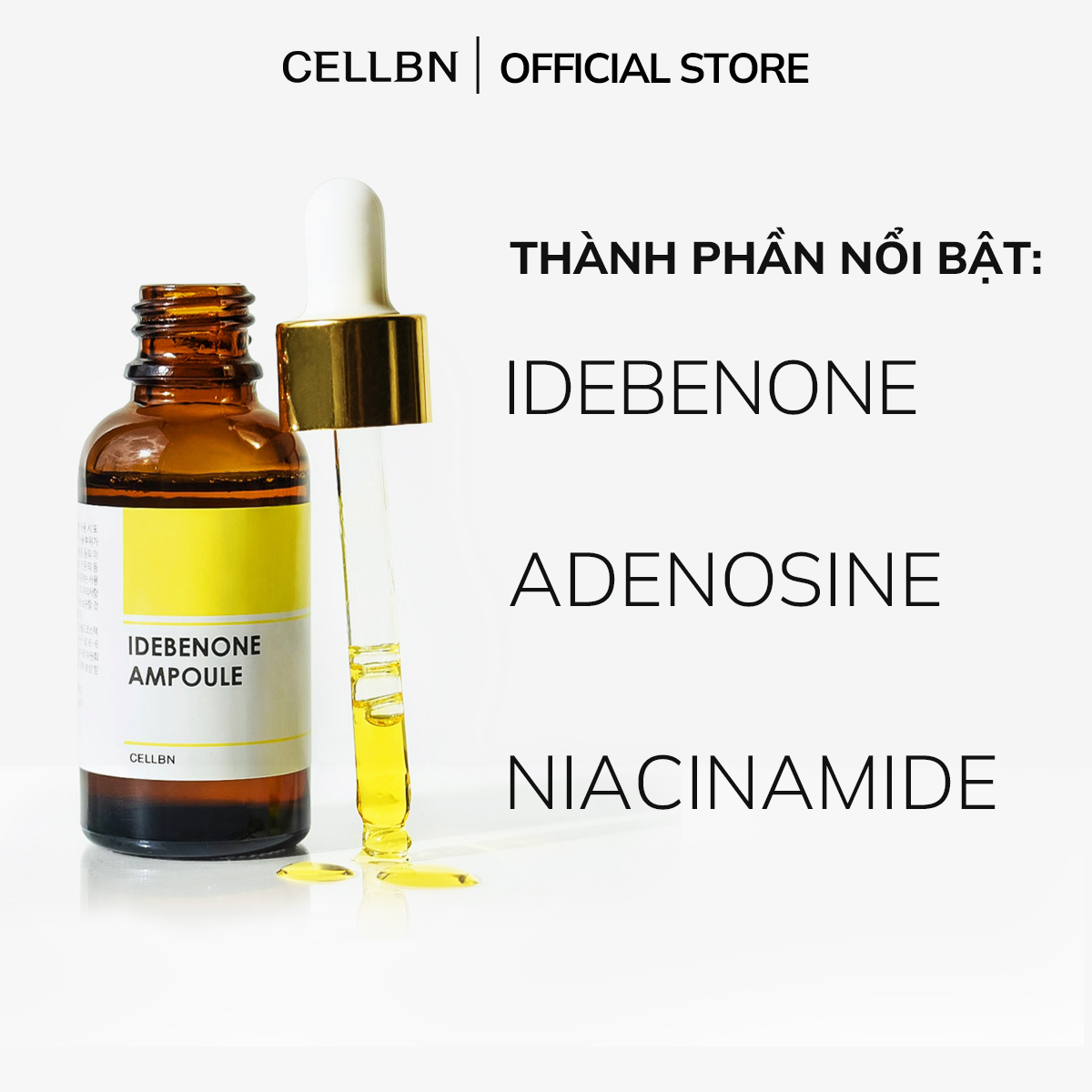 Serum Hỗ Trợ Giảm Nếp Nhăn Mặt & Cổ idebenone CELLBN – Căng mướt & săn chắc da – 30ml