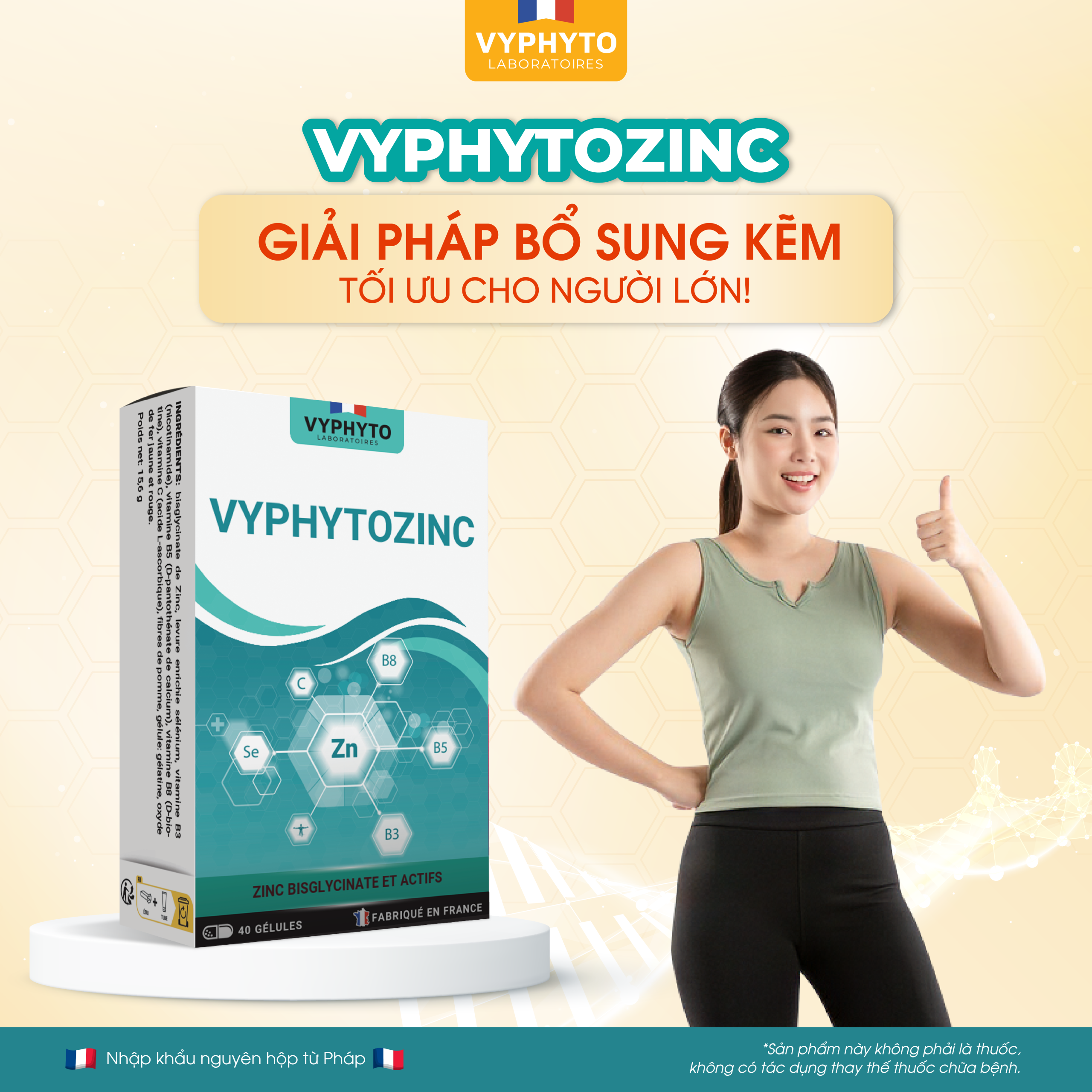 Thực phẩm bảo vệ sức khỏe VYPHYTOZINC bổ sung kẽm cho cơ thể