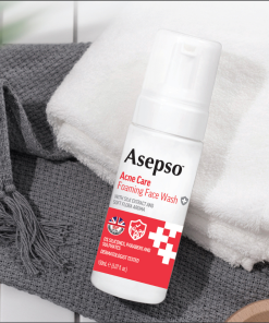 Sữa rửa mặt dạng bọt ASEPSO dành cho da mụn chiết xuất tơ tằm và hương hoa tự nhiên