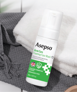 Sữa rửa mặt dạng bọt ASEPSO dành cho da mụn chiết xuất tơ tằm và tinh dầu tràm trà tự nhiên Úc
