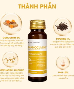 Dung dịch nghệ NatuComplex Nanocumin hỗ trợ giảm đau dạ dày (Set 4 hộp)