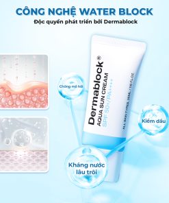 Kem chống nắng cấp ẩm và làm dịu cho da xâm lấn, treatment Dermablock Aqua Sun Cream SPF50+ PA++++ 35ml