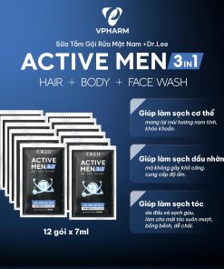 Dây 12 gói Sữa Tắm Gội Rửa Mặt Nam 3in1 +Dr.lee Active Men