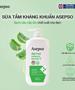 Sữa tắm kháng khuẩn ASEPSO sạch sâu tươi mát Chiết Xuất Thiên Nhiên 1000 ml