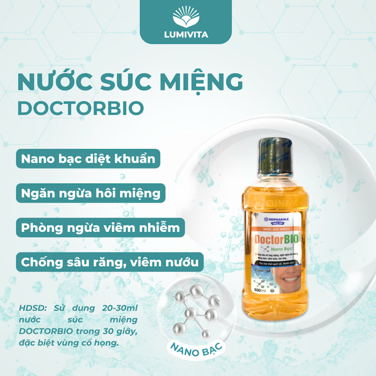 Bộ sản phẩm hỗ trợ phòng ngừa viêm mũi, họng dành cho người lớn DOCTORBIO