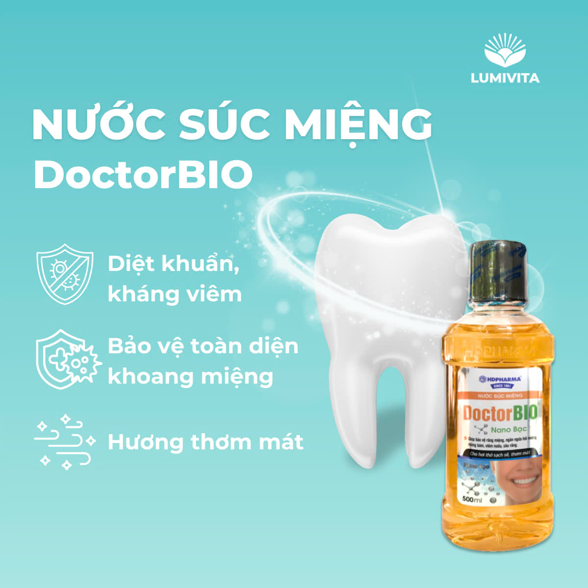 Bộ sản phẩm hỗ trợ phòng ngừa viêm mũi, họng dành cho người lớn DOCTORBIO