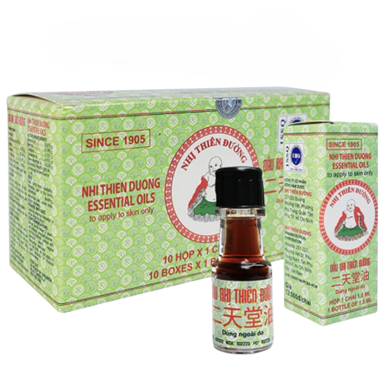Dầu gió Nhị Thiên Đường (hộp 10 chai)
