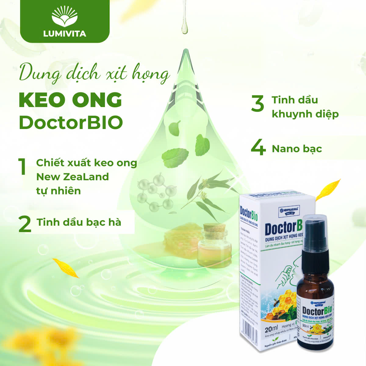 Bộ sản phẩm hỗ trợ phòng ngừa viêm mũi, họng dành cho người lớn DOCTORBIO