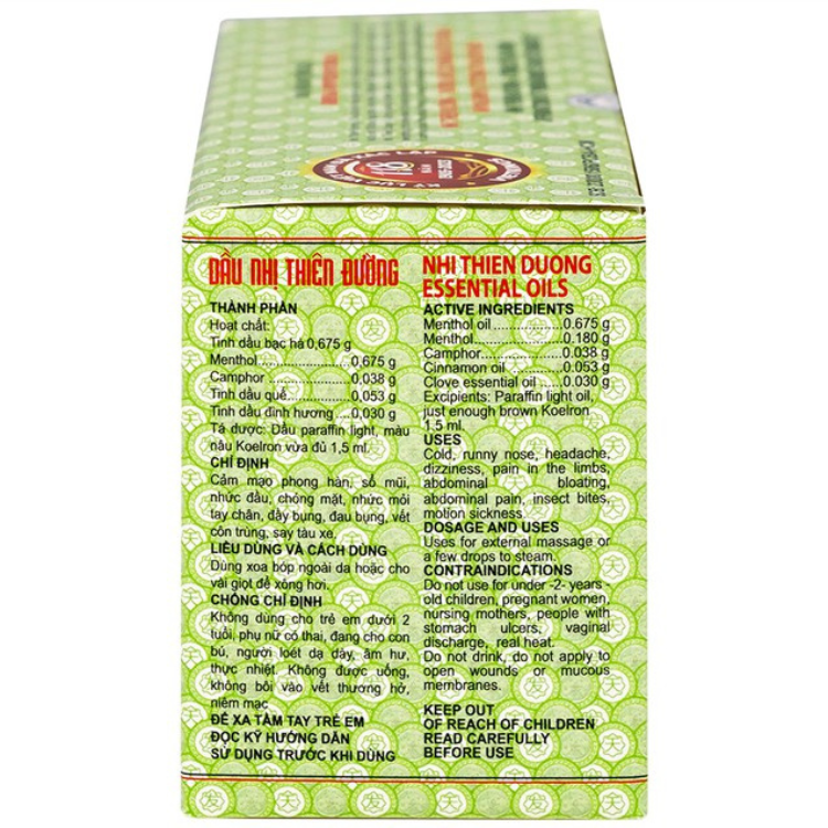 Dầu gió Nhị Thiên Đường (hộp 10 chai)