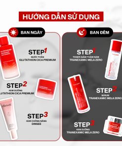 Combo Bộ 04 sản phẩm Giảm Thâm Nám và Làm Sáng Da Chuyên Biệt Angel’s Liquid Tranexamic (Toner, Serum & Kem)