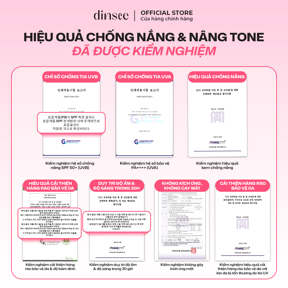 KEM CHỐNG NẮNG THUẦN CHAY SPF 50+ PA++++ ẨM MỊN, NÂNG TONE TRẮNG HỒNG DINSEE PREMIUM VEGAN TONE UP SUNSCREEN SPF50+ PA++++