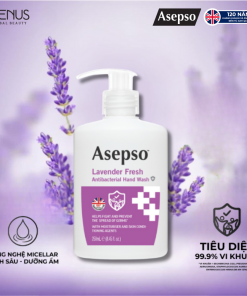 Nước rửa tay kháng khuẩn ASEPSO dịu nhẹ không khô da Hương Lavender 250 ml