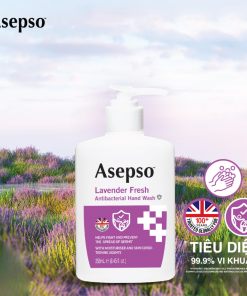 Nước rửa tay kháng khuẩn ASEPSO dịu nhẹ không khô da Hương Lavender 250 ml