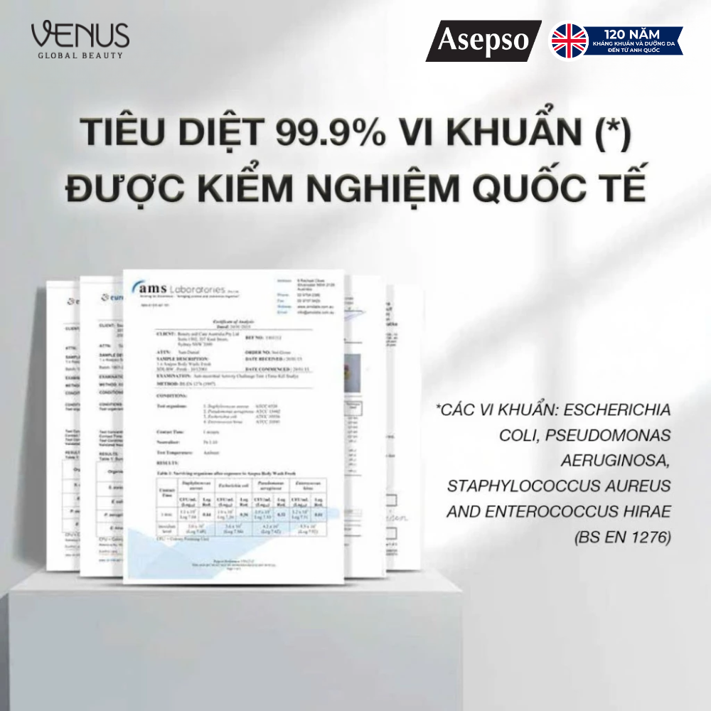 Nước rửa tay kháng khuẩn ASEPSO dịu nhẹ không khô da Hương Lavender 250 ml