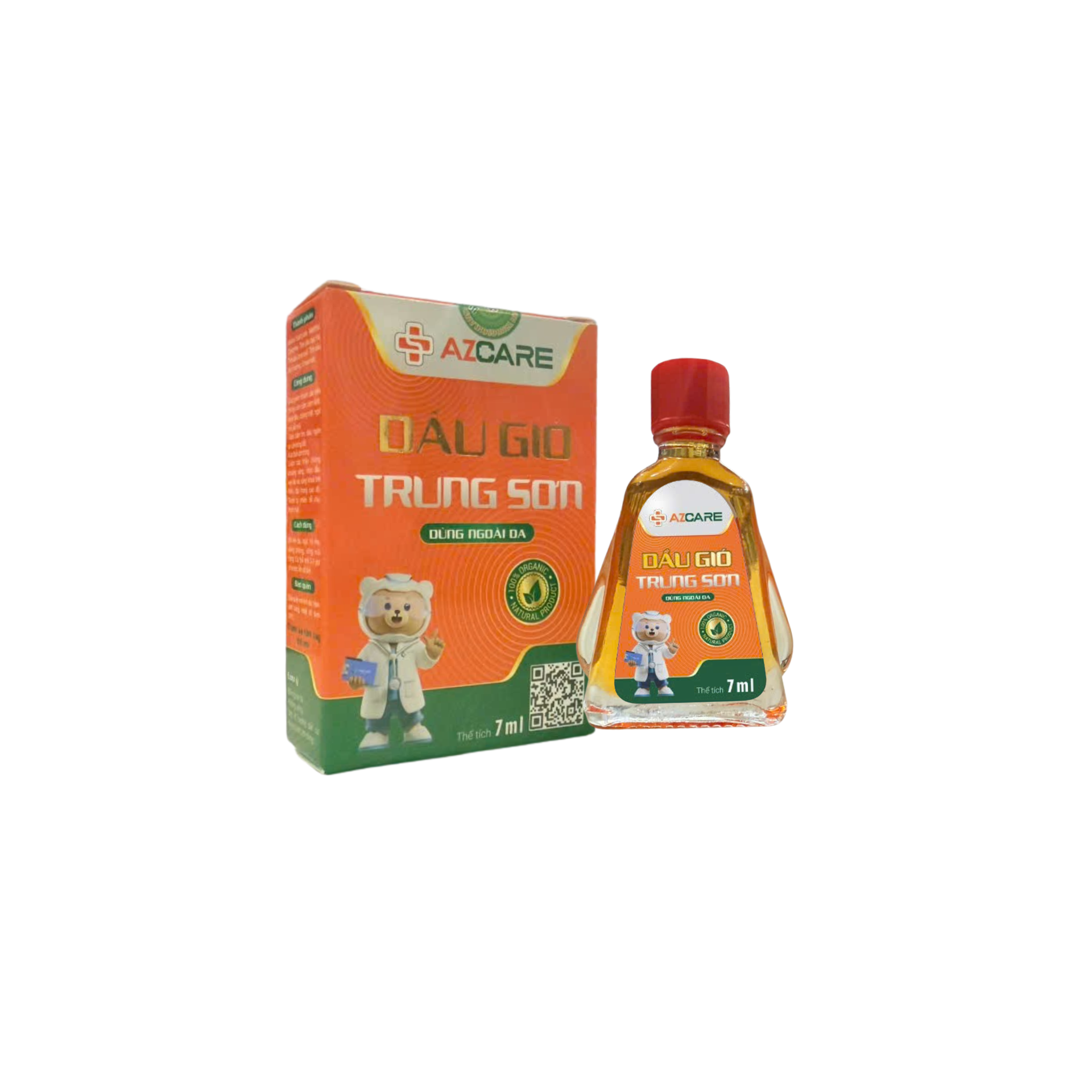 Dầu gió Trung Sơn chai 7ml (Hỗ trợ giảm cảm cúm, nhức đầu, say tàu xe, chóng mặt, ngạt mũi)
