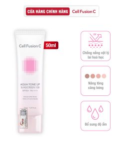 Kem Chống Nắng Nâng Tone Căng Bóng Cấp Ẩm Cho Mọi Loại Da Cell Fusion C Aqua Tone Up Suncreen 100 SPF 50+ PA++++ 50ml
