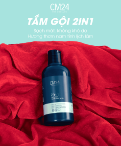 Hộp quà tặng nam CM24: Nước hoa, Tắm gội, Kem rửa mặt & Lăn khử mùi