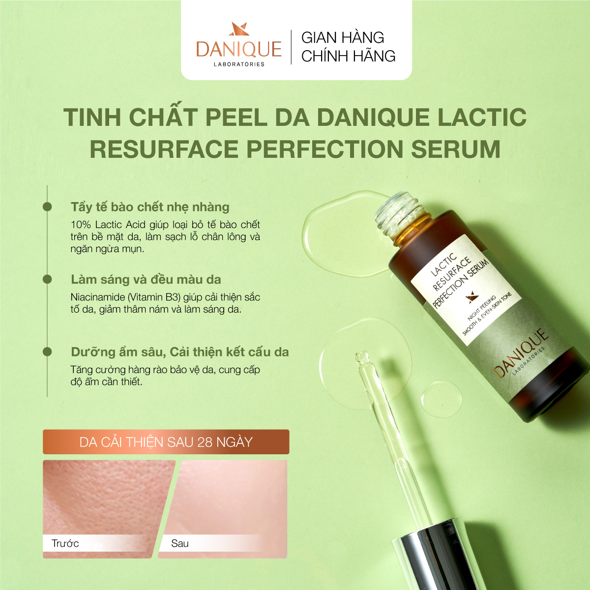 Tinh Chất Peel Da Danique Lactic Resurface Perfection Serum 30ml