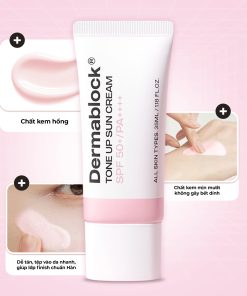 Kem chống nắng phổ rộng nâng tone trắng hồng Dermablock Tone Up Sun Cream SPF50+ PA ++++ 35ml