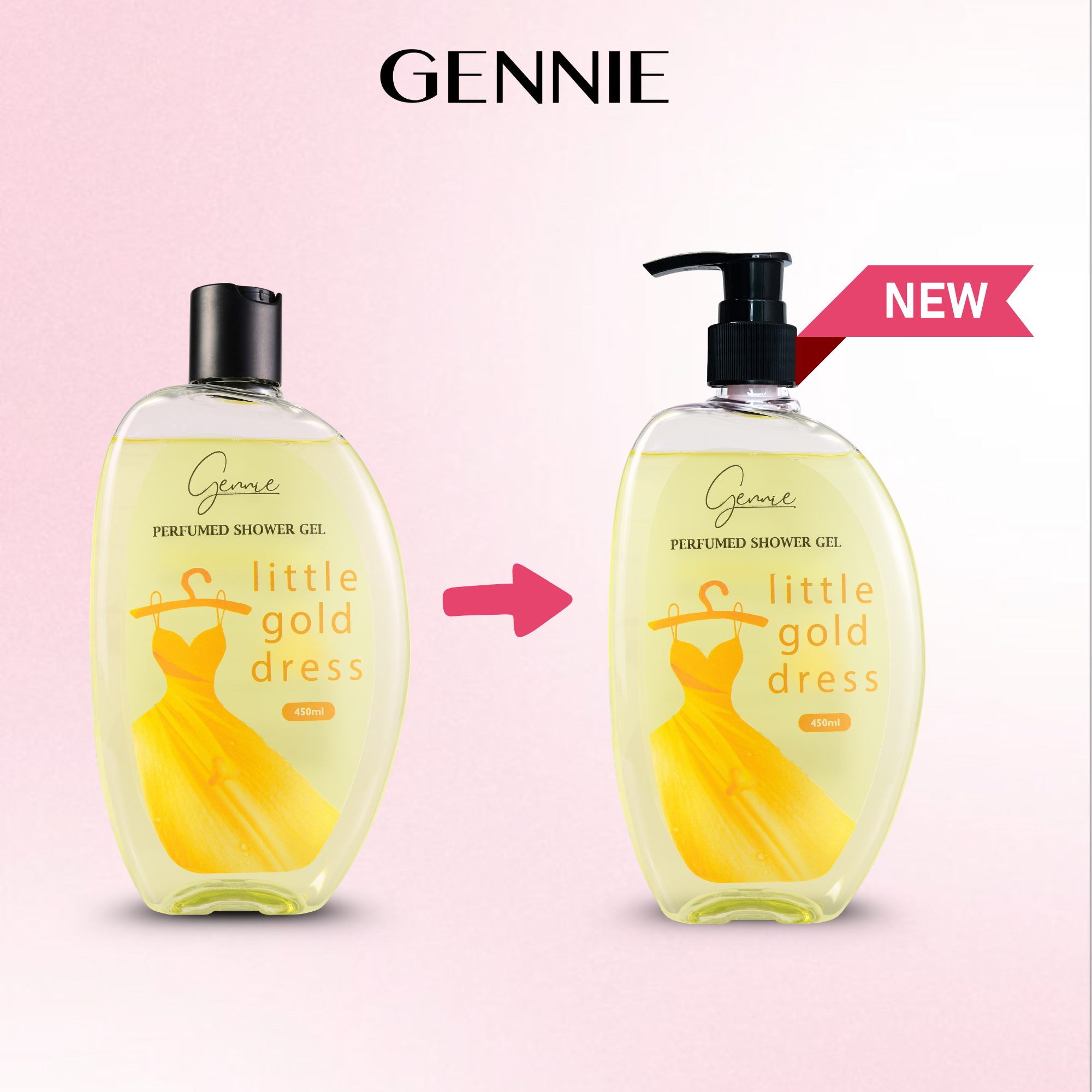 Sữa Tắm Nước Hoa Nữ Dưỡng Da GENNIE LITTLE GOLD DRESS 450ml
