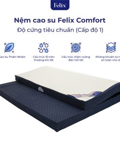 Nệm cao su FELIX Comfort – Độ cứng tiêu chuẩn (Cấp độ 1) – Độ dày nệm 10cm