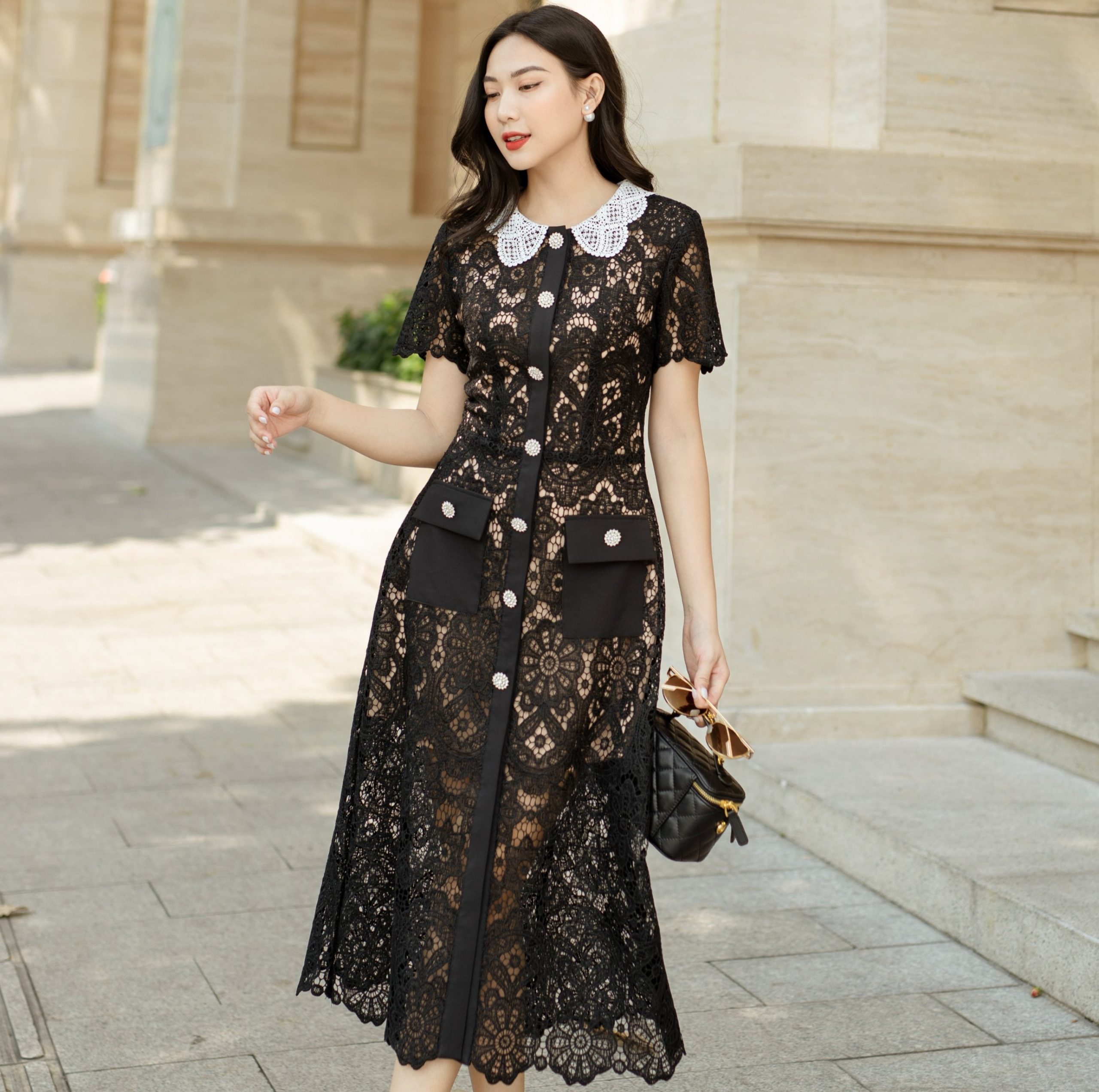 Đầm ren Túi vuông Joyce