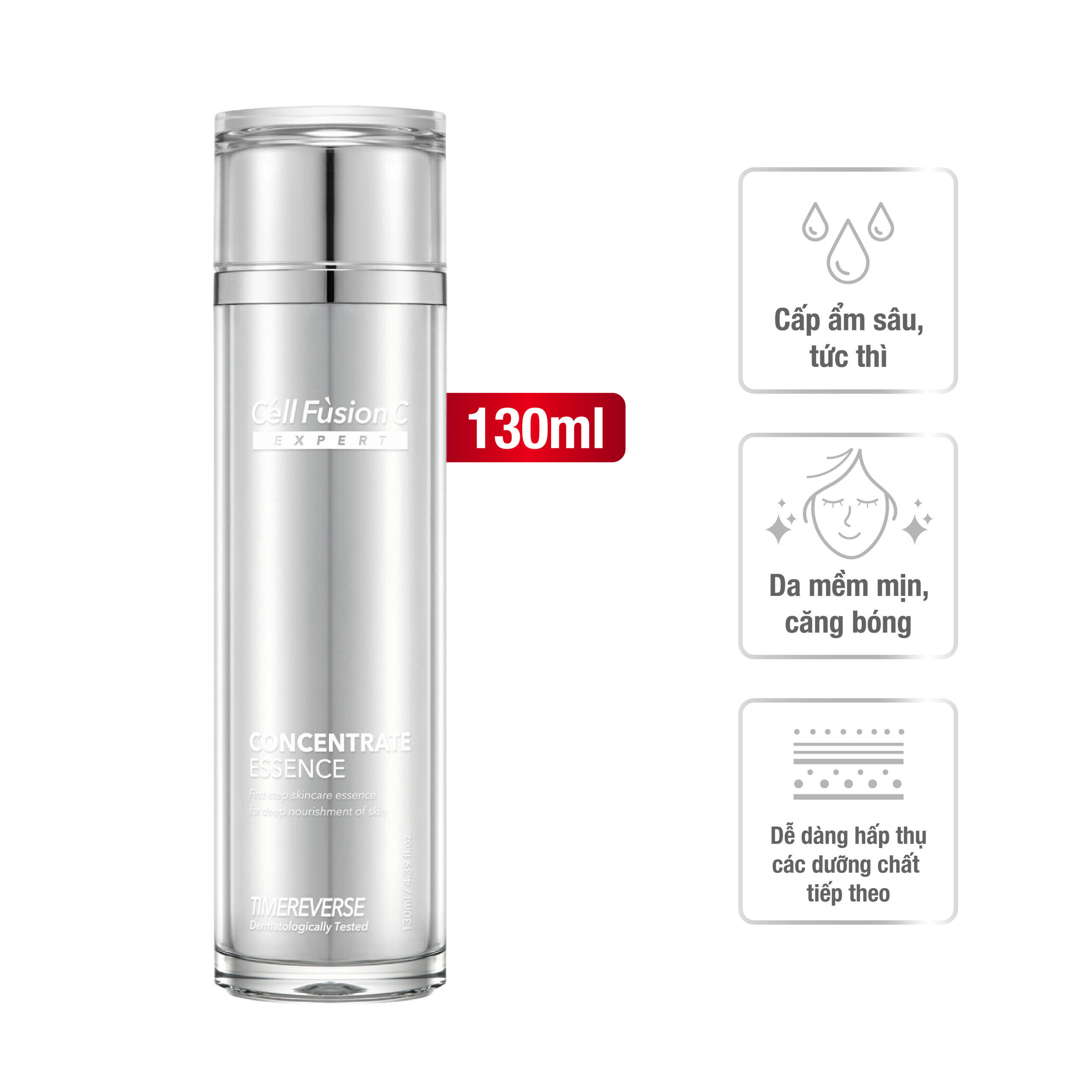 Tinh chất săn chắc da, hỗ trợ ngăn ngừa lão hóa 3in1 130ml – Cell Fusion C Expert Time Reverse Concentrate Essense