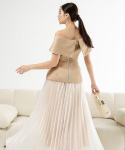 Set váy Áo Vest bệt vai Hebe