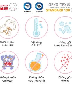 Khăn khô cotton thiên nhiên Suzuran Japan (Hộp 80 miếng)