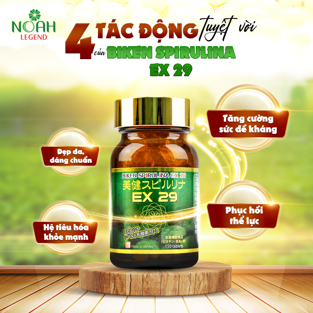 Viên uống tăng cường sức đề kháng và phục hồi thể lực BIKEN SPIRULINA EX 29