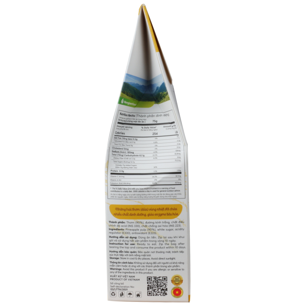 Thơm sấy dẻo Nonglamfood – Hộp 100g