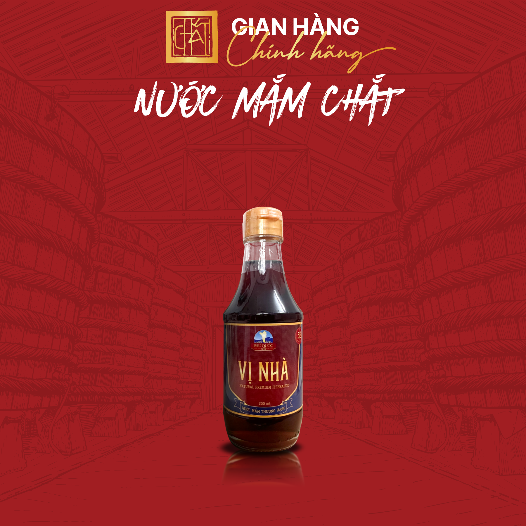 Nước mắm nguyên chất VỊ NHÀ Phú Quốc (2 chai x 200ml/ 1 chai)