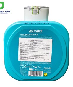 Sữa tắm Agrado Aqua Blue (Chai 750ml) – Hương thơm của hoa jazmin và táo trên nền hổ phách và tuyết tùng