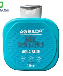 Sữa tắm Agrado Aqua Blue (Chai 750ml) – Hương thơm của hoa jazmin và táo trên nền hổ phách và tuyết tùng