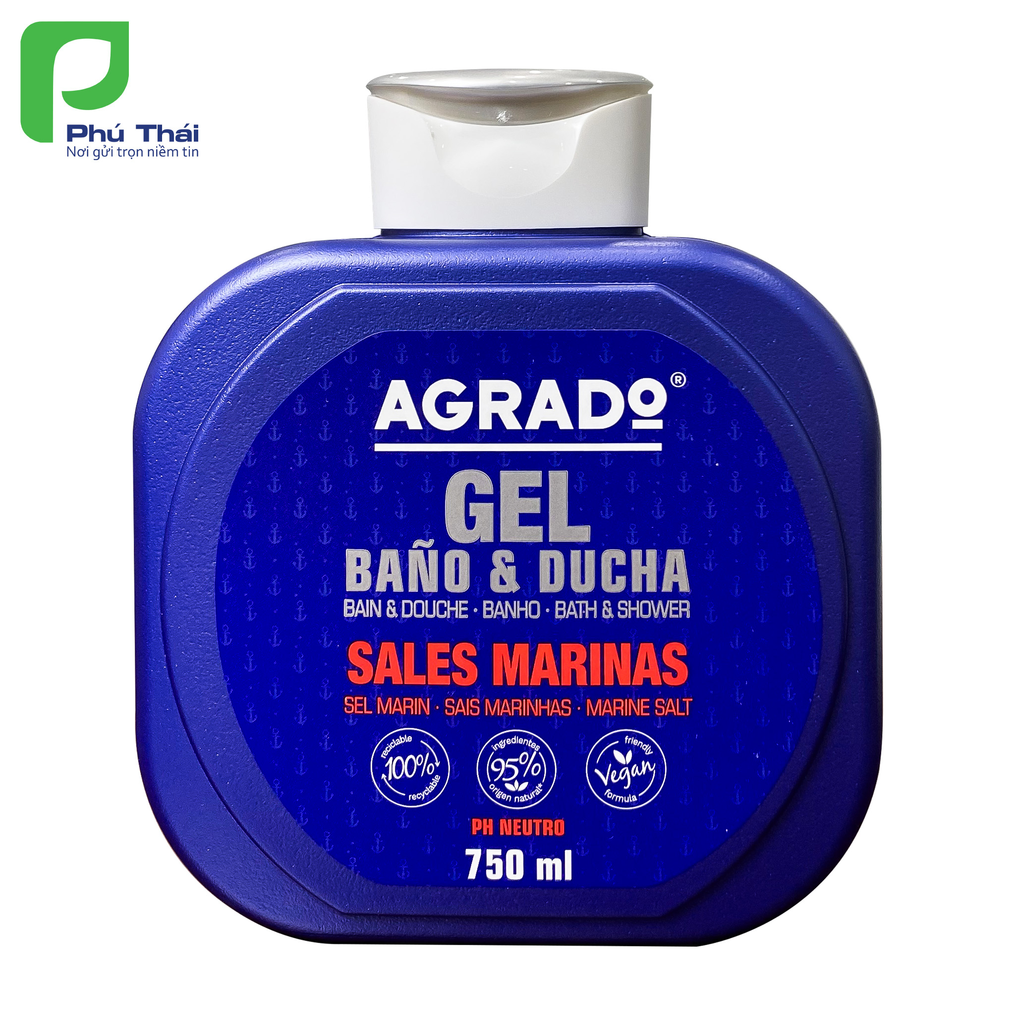 Sữa tắm Agrado hương Marine Salt (Chai 750ml)