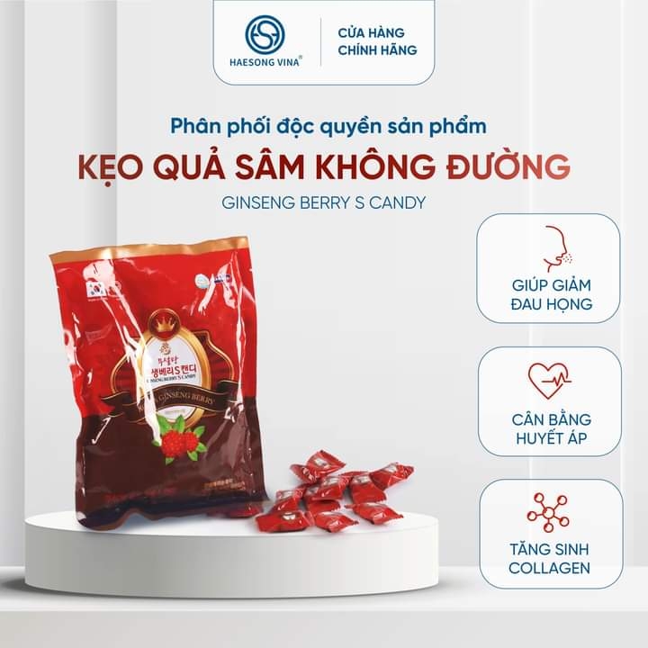Kẹo Quả Sâm không đường Free Suger Ginseng Berry S candy 200g
