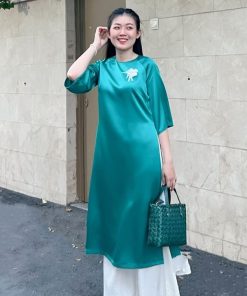 Set Áo dài Lụa trơn Hoa Nhiên