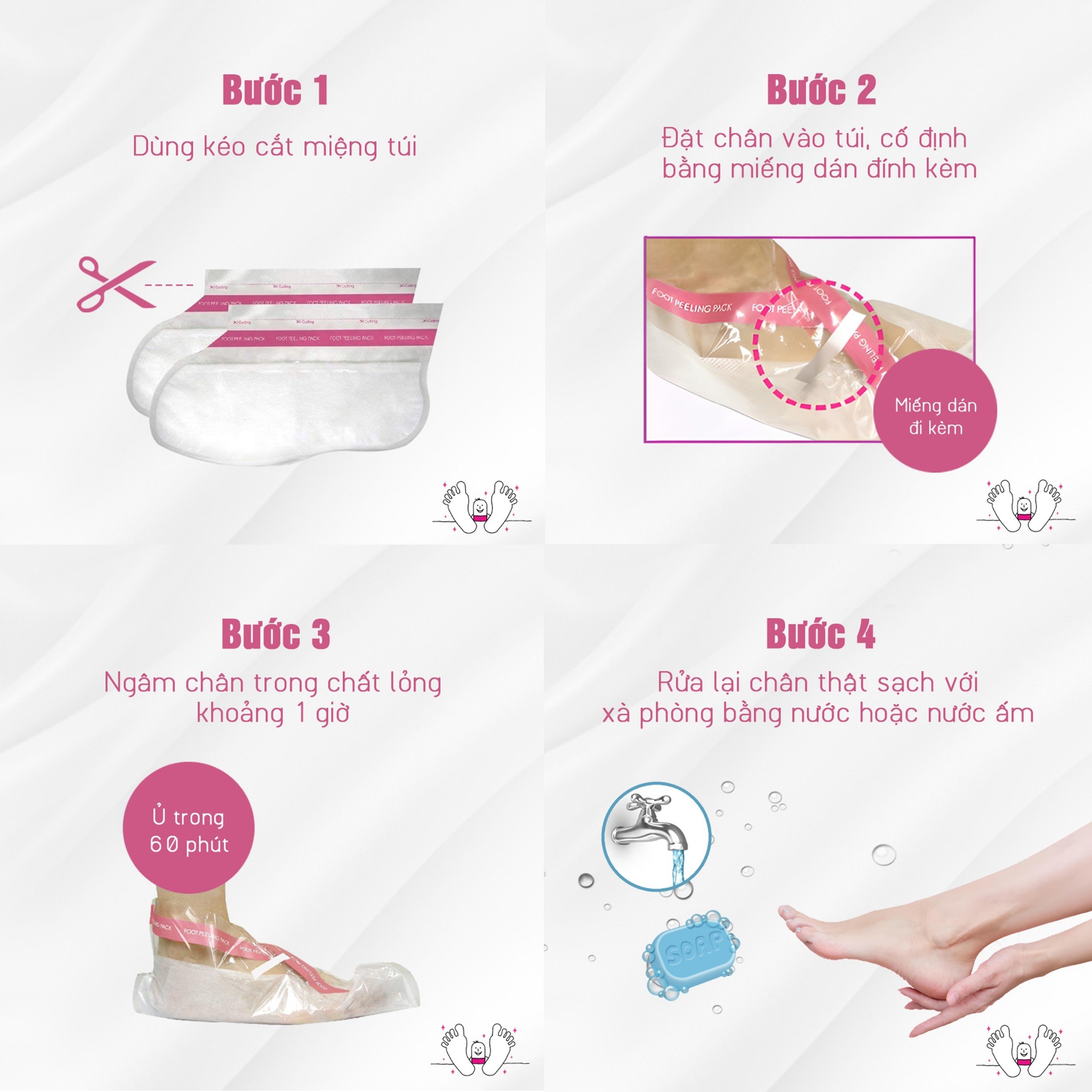 Túi ủ tẩy da chết và tái tạo da chân Perorin (Hộp 01 túi) Foot Peeling Pack – PERORIN