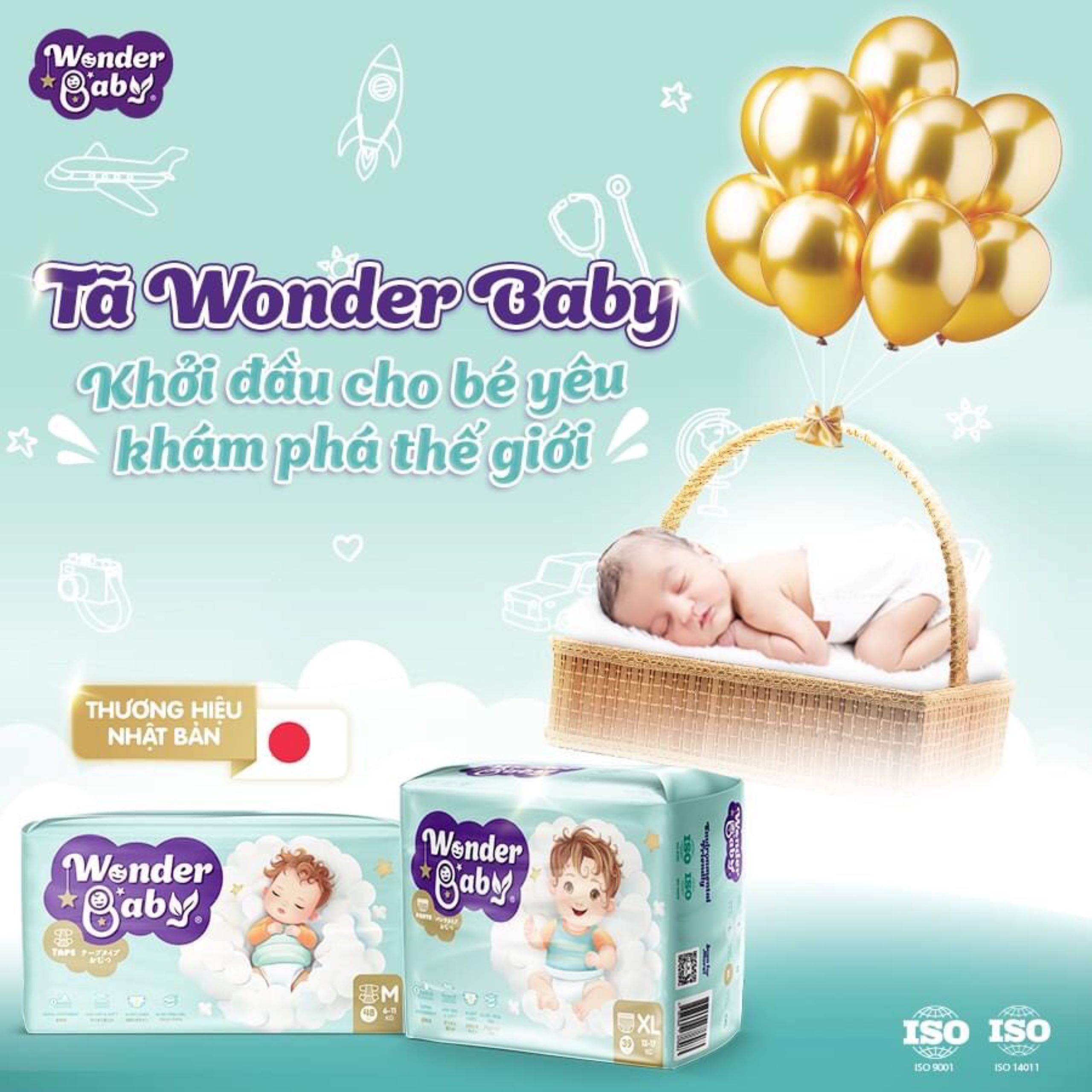 Tã quần Wonder Baby – Size XL (39 miếng)