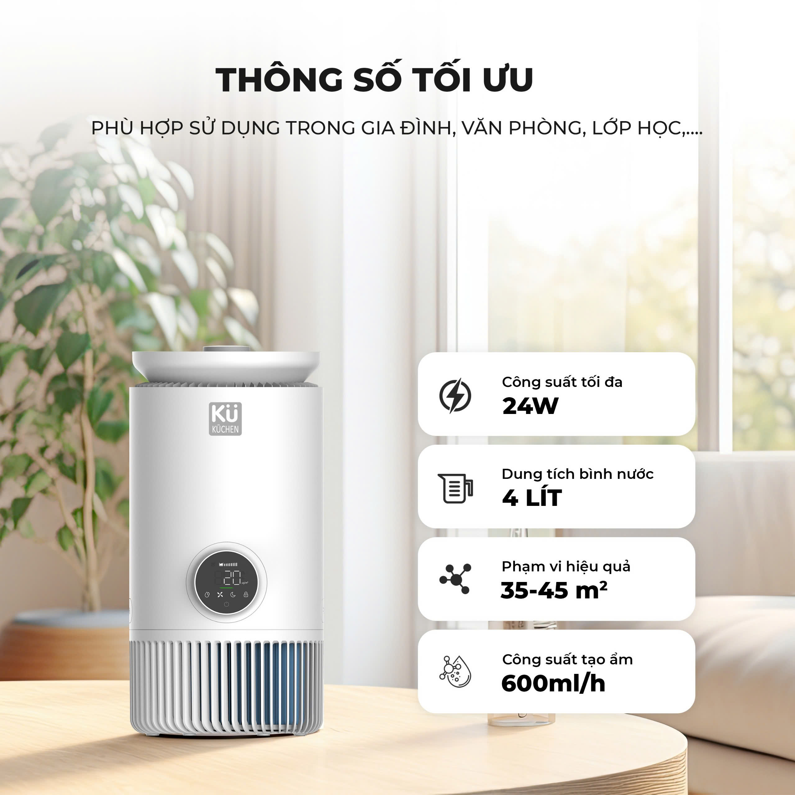 Máy lọc không khí bù ẩm KU4524